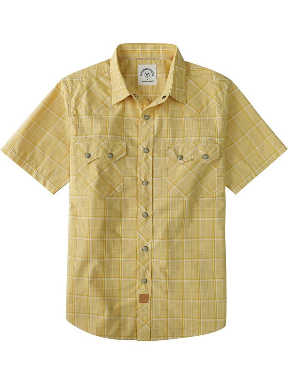Men's Short Sleeve Pearl Snap Western Shirt with 2 Sawtooth Pockets - Casual